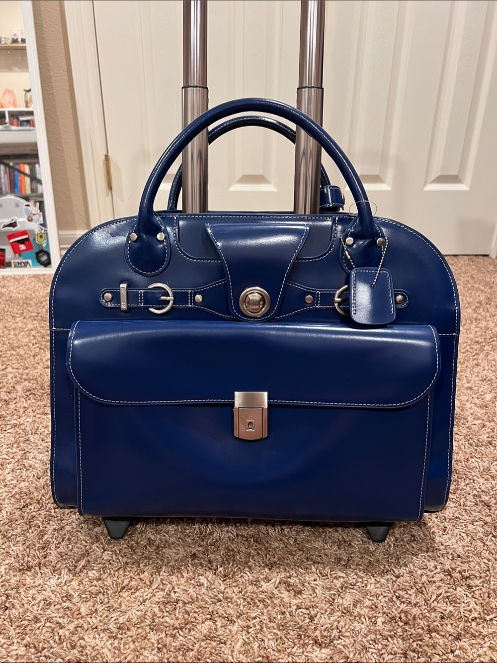 Classic Navy Rolling Travel Satchel - Women's Travel Bag